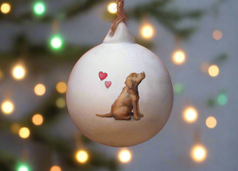Labrador Chocolate Ceramic Round Bauble